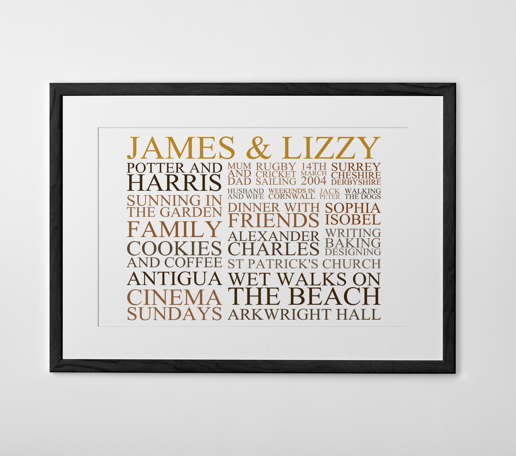 Personalised Typography Print Poster Or Canvas Posterhaste 9674